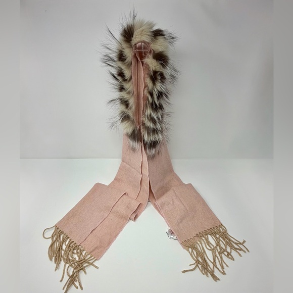 Furla Accessories - Furla x Moon Bat Japan Collab Real Fox Fur Trim Scarf with Fringe NWT
